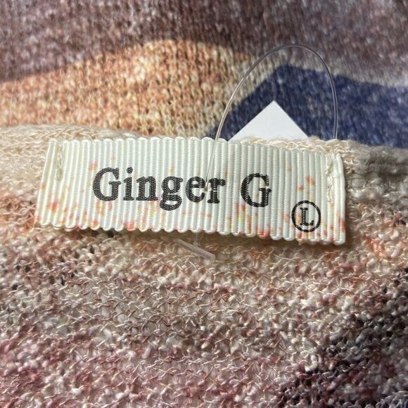 Ginger G Wm’s Sz Lrg Multicolor Lightweight Knitted Aztec Hi Lo Sweater Shirt - Picture 4 of 5